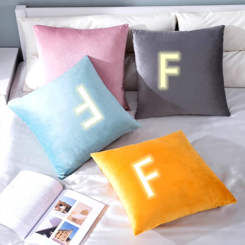 Роскошная бархатная наволочка с надписью F/C 45 см подушки кристаллами и