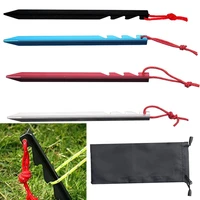 14pcs 4 colors aluminum alloy outdoor 18cm camping nails accessories round tent stake tent pegs