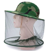 camouflage fishing cap sunshade hunting bee keeping mesh hat insects mosquito prevention neck head cover face protect net cover