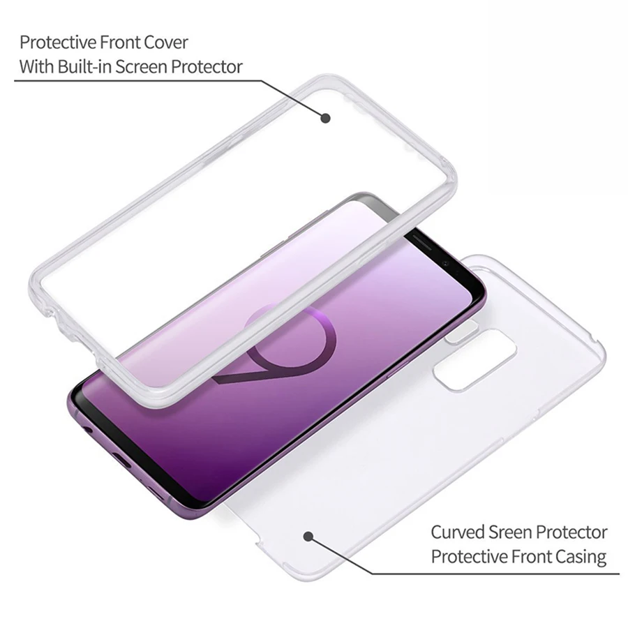Чехол для Samsung Galaxy Note 10 9 8 S7 S6 edge S8 S9 Plus 360 градусов | Мобильные телефоны и аксессуары