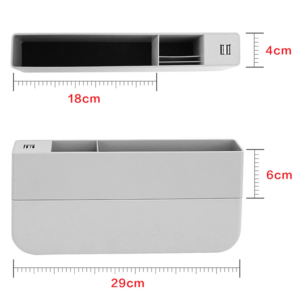 Двойной USB многофункциональный ящик для хранения автомобильный Органайзер