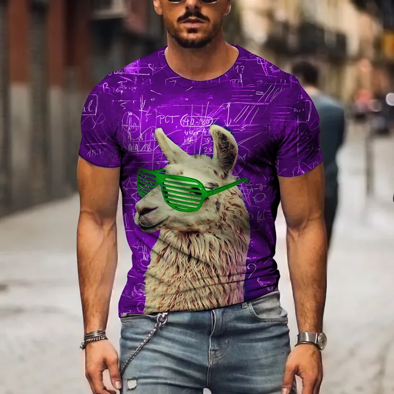 

2021 Summer New 3D Printing Fun Casual Fashion Men T-Shirt O-Neck Short-Sleeved Personality Street Harajuku Men T Shirt