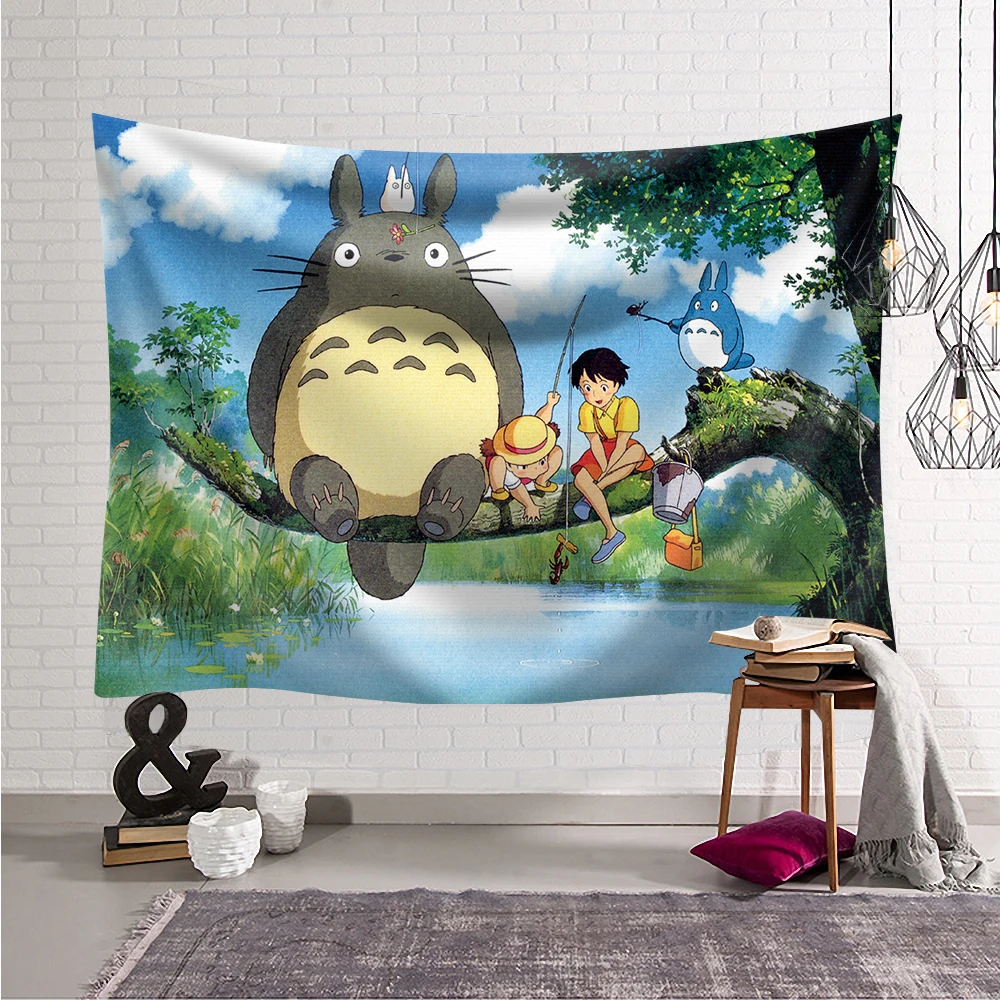 

Hayao Miyazaki Tapestry Wall Hanging Polyester Tapestry Carpet Blanket Bedroom Decor Large 200X150cm Yoga Mat Beach Towel