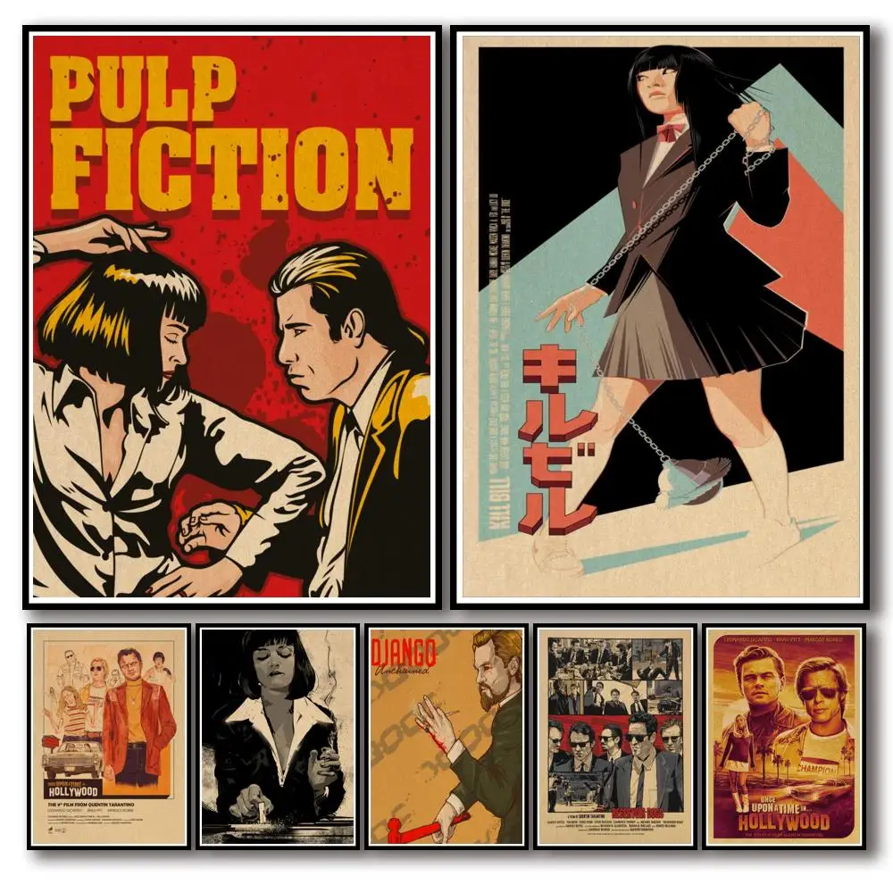 

44 дизайна, картина из фильма Квентин Тарантино, абстрактная Веселая необычная Наклейка на стену для кофейни, бара 3