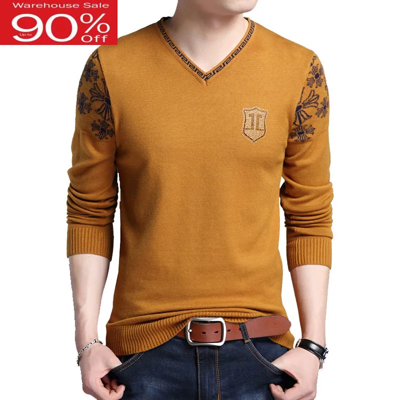 Мужской свитер модные тонкие 2020 новых осенью и зимой мод v образным вырезом