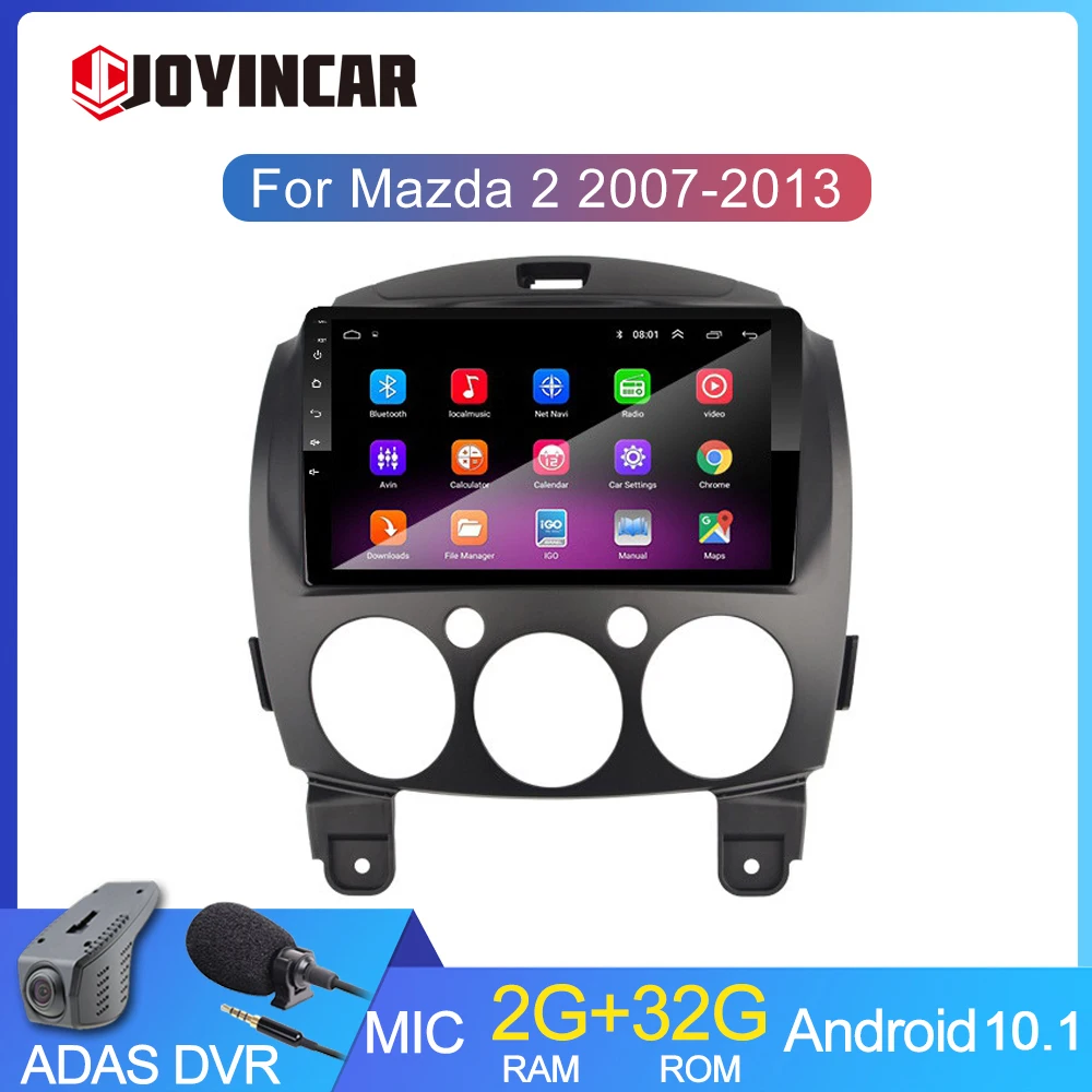 

JOYINCAR 2 Din Dvd Car Multimedia Video Player Car Android 10.1 for Mazda 2 2007-2013 2din Car Radio GPS Navigation Stereo Radio