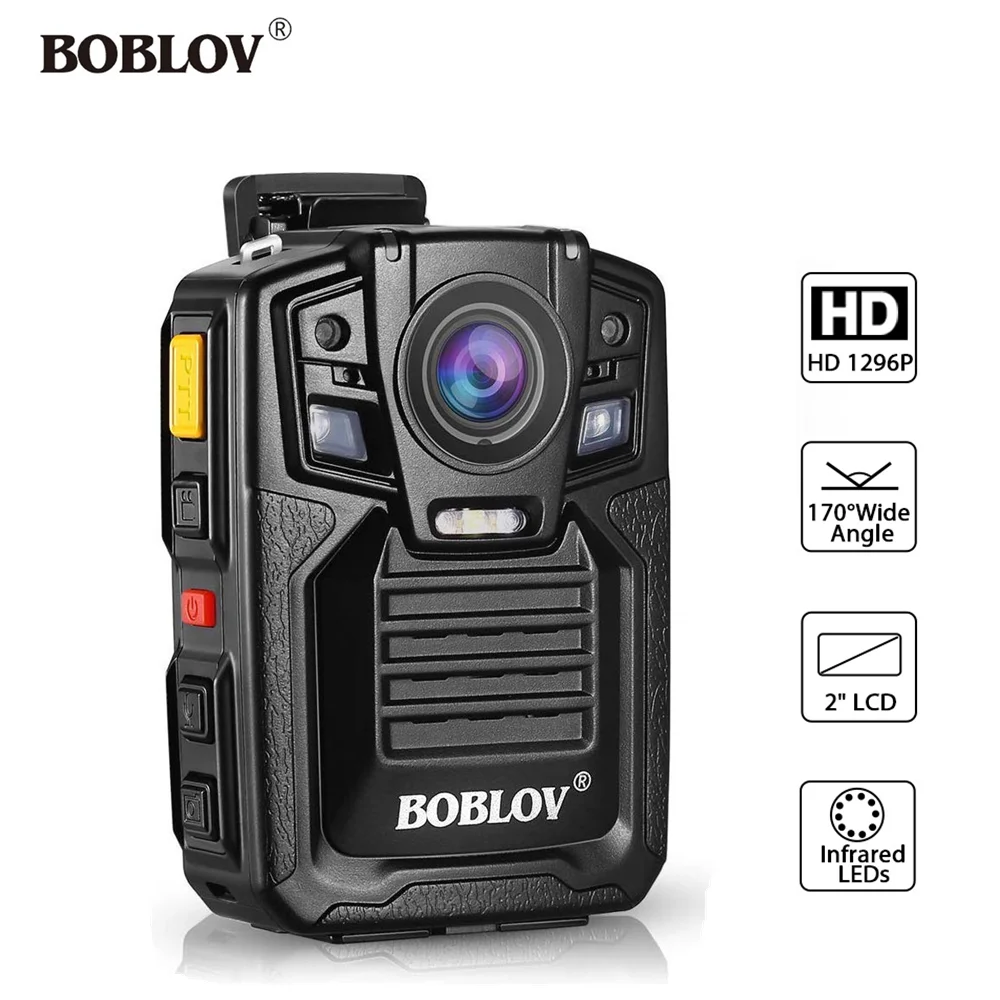 

Мини-видеокамера BOBLOV HD66-02 HD 1296P, полицейская камера безопасности, видеорегистратор ночного видения, портативная полицейская камера, Карманн...