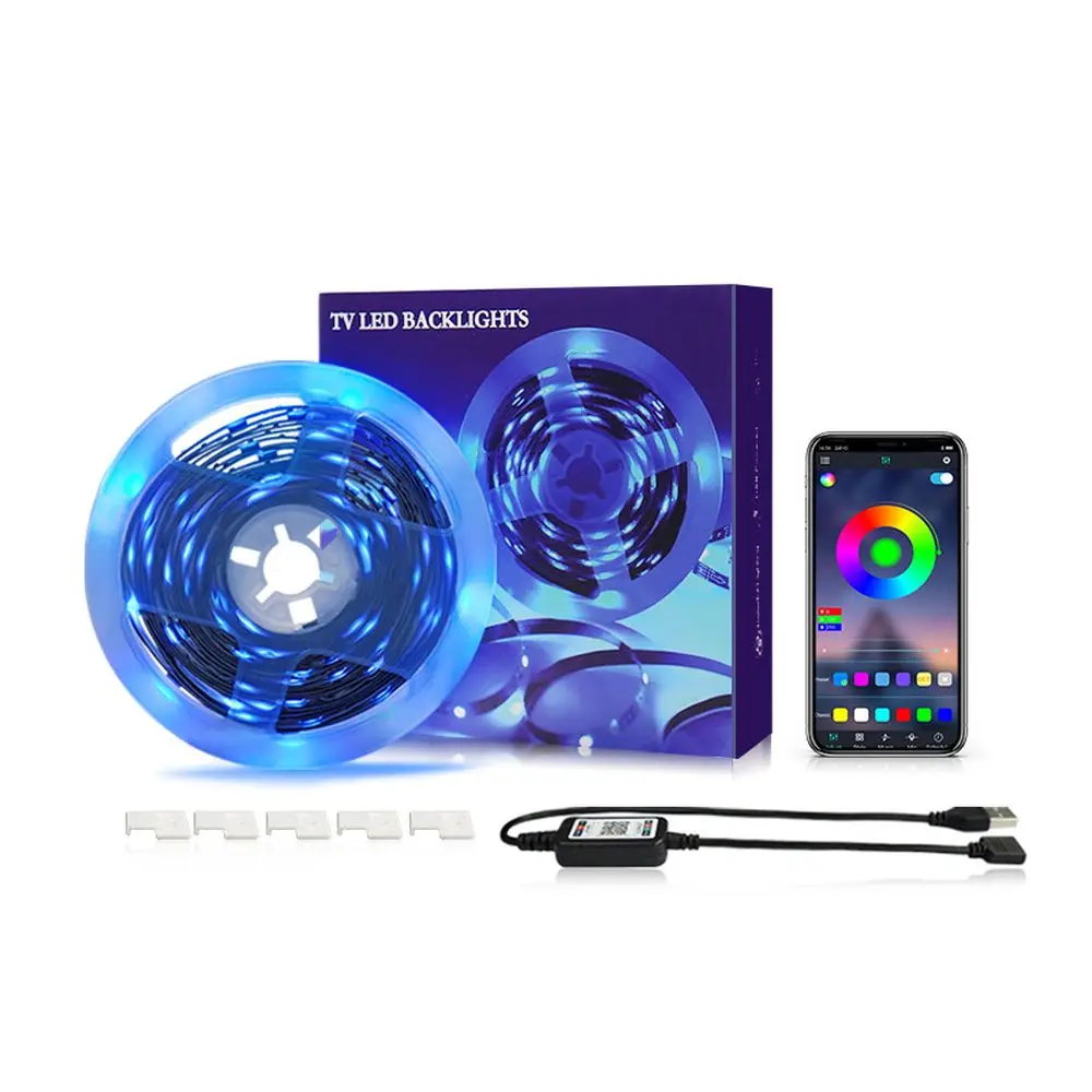 

Новинка Bluetooth TV Fita Светодиодная лента RGB 5050 s Luces Led для жилых помещений неосветильник Luz Led украшение комнаты Tira светильник s