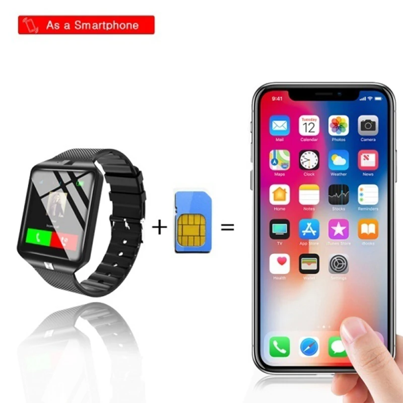 Смарт часы Alfavoce DZ09 SIM TF камера Bluetooth мужские женские спортивные наручные с