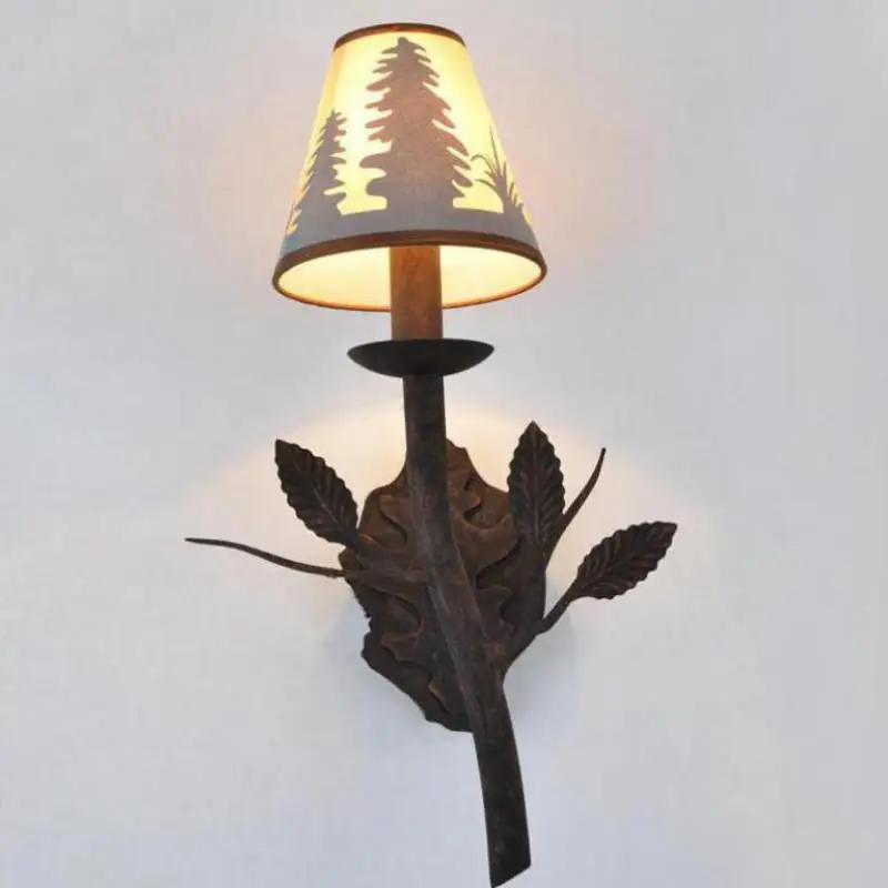 Европейский Винтажный тканевый светильник железные Настенные светильники для