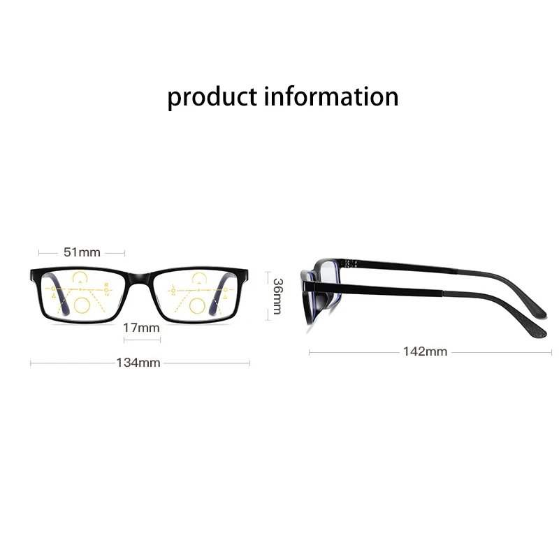 + 1 00 ~ 4 прогрессивные очки для чтения мужчин и женщин анти-светильник свет