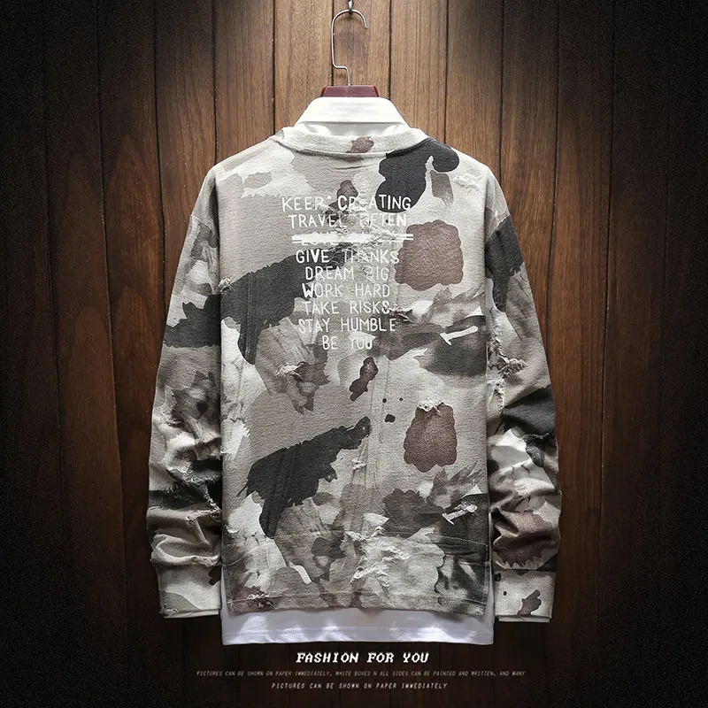 

Casual Loose Sweatshirt Korean Style Fashion Vintage Hip Hop Harajuku Crewneck Sweatshirt Poleron Hombre Men's Clothing DB60WY