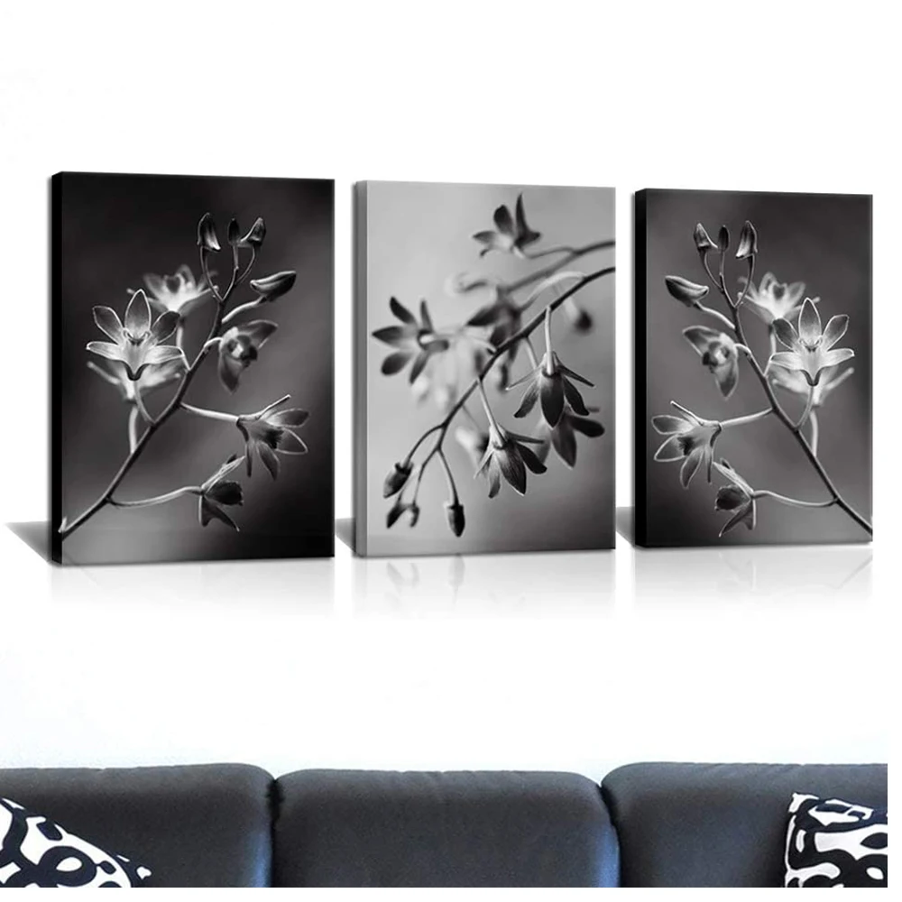 

5D Diy Diamond Painting 3Pieces Black And White Flowers Home Decoration Full Drill Embroidery Handicraft Wall Art KitsZP-3170
