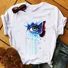 Женская футболка с мультяшным принтом бабочки, Повседневная футболка в стиле Харадзюку, топы, женская футболка с графическим принтом, женская футболка