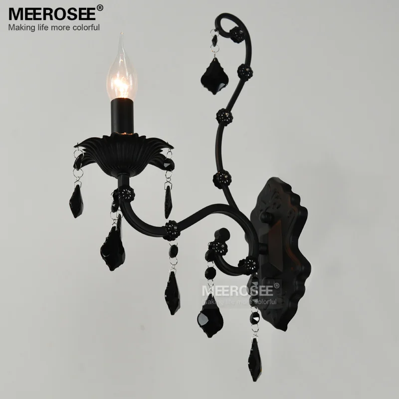 Черные Хрустальные настенные бра в стиле ретро 1 светильник ильник s настенный