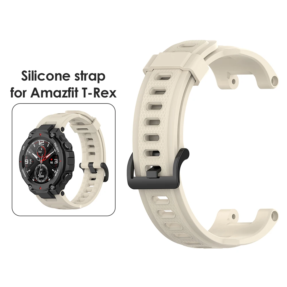 

Soft Silicone Watch Band For Amazfit T-Rex Smart Watch Bracelet Replacement Wristband Adjustable Sports Watch Strap
