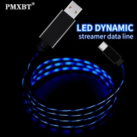 2 4a glow lighting charging wire micro usb type c flow luminous data cord mobile phone charger led quick charge usb c cable 2m