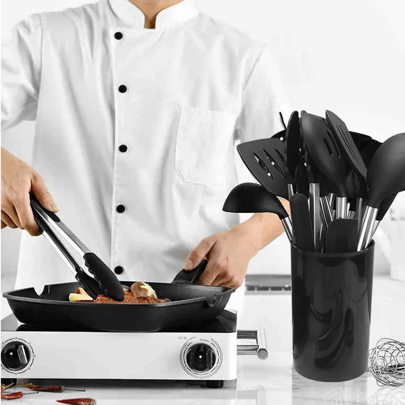 Набор кухонной утвари из нержавеющей стали лопатка силикон S-образные крючки