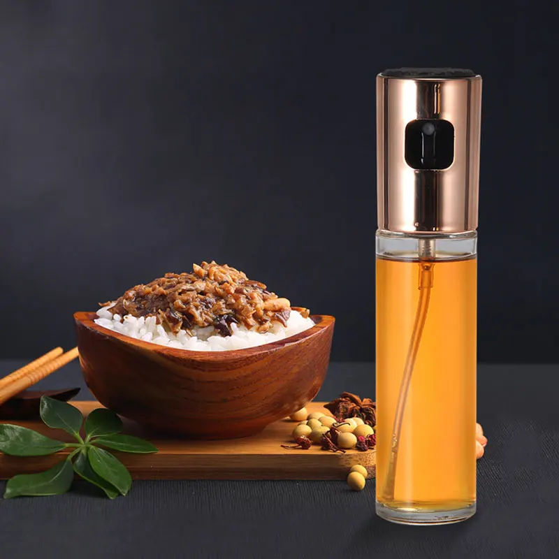 Portable Stainless Steel Press Type Oil Bottle Glass Sprayer Barbecue Watering Can Outdoor Travel Kitchen Cooking Tools | Дом и сад