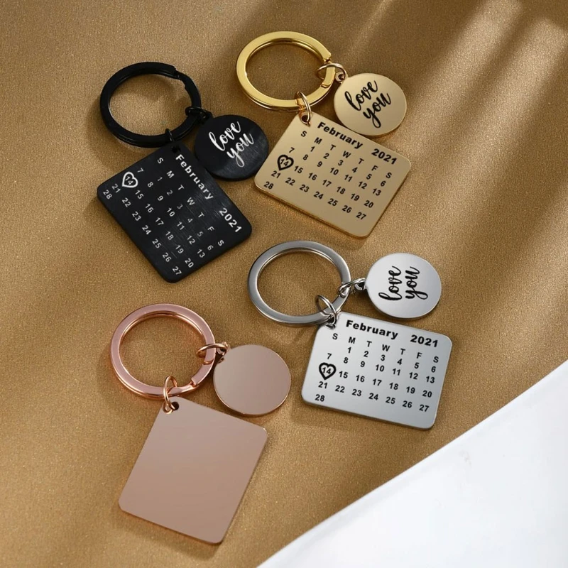 2021 2.14 Valentine Jewelry Calendar Keychain I Love You New Year Memory Gift | Key Chains