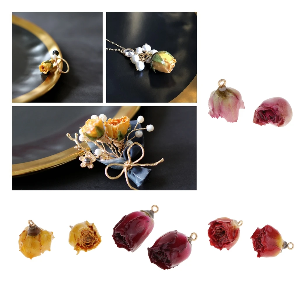2 шт. подвески из смолы в виде сушеных роз для самостоятельного изготовления
