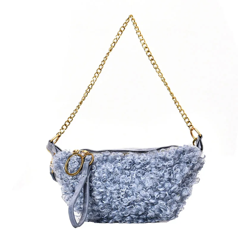 

Elegant Female Small Chest Bag 2020 Fashion New High quality Soft Plush Women's Designer Handbag Chain Shoulder Messenger Bag