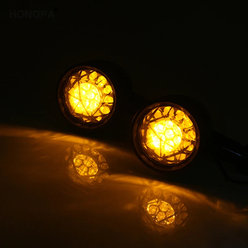 Хром мотоциклов поворотник пуля светильник s янтарь алмаз объектив светодиодный