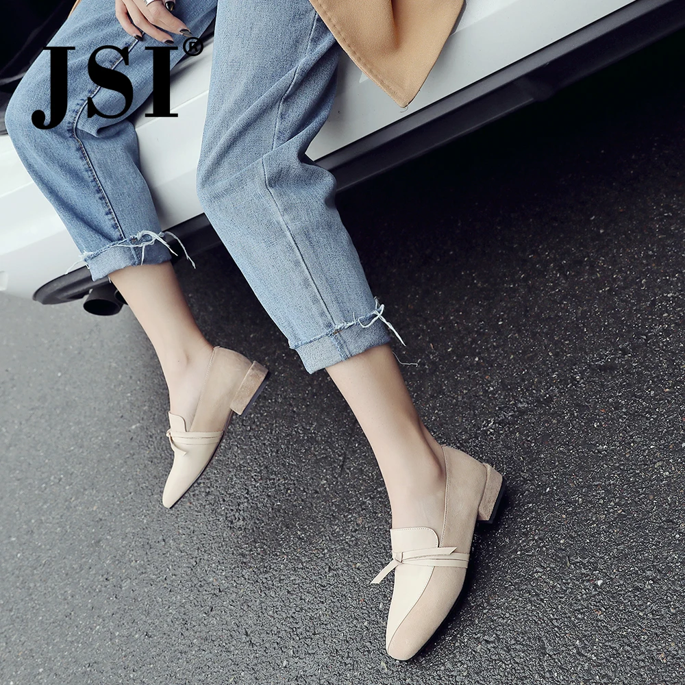 JSI/Женская обувь с квадратным носком без шнуровки из натуральной кожи Женская