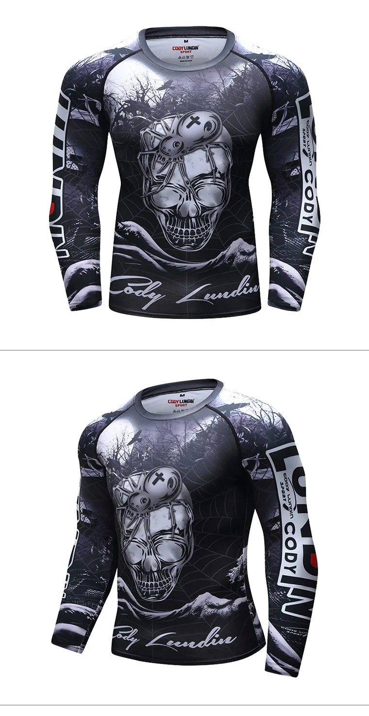Mma Футболка мужская Рашгард джиу джитсу футболка с длинным рукавом Bjj GI Muay Thai футболки фитнес боксерские майки Рашгард Mma Clothig