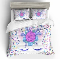 hot unicorn bedding set cartoon duvet cover cute bedcllothes colorful printed unicorn comforter bedding sets for kids baby