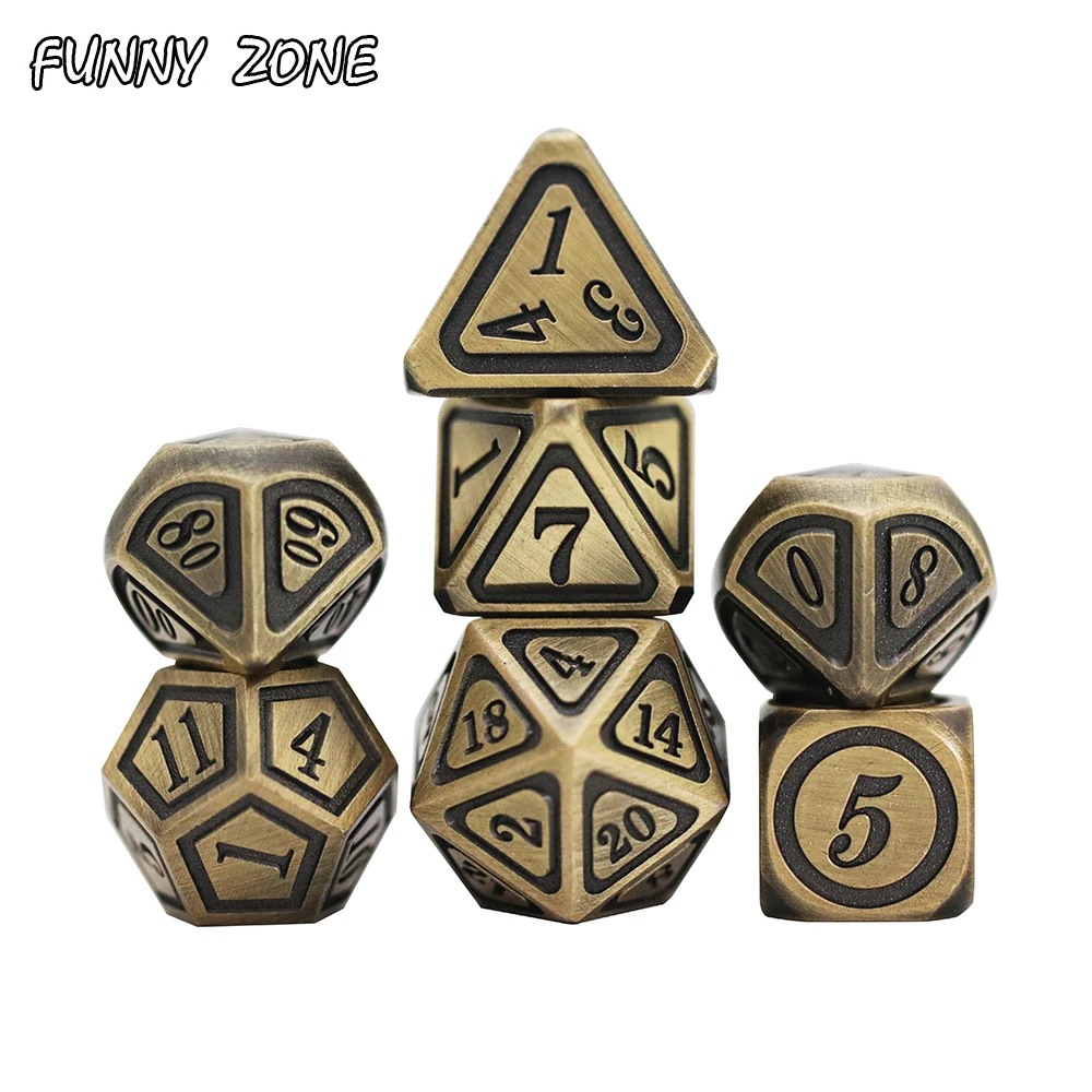 Металлические игральные кости набор DNDND тяжелые металлические DND с сумкой для