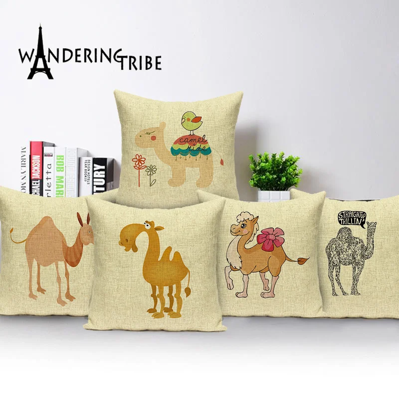 Чехол для подушки из мультфильма лама разноцветный чехол с декором в пустыне