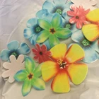 50 шт. еда Класс торт украшения цветы еда Цвет вафли съедобные клейкого риса кекс фигурки жениха и невесты; Формы для выпечки вечерние аксессуары для тортов