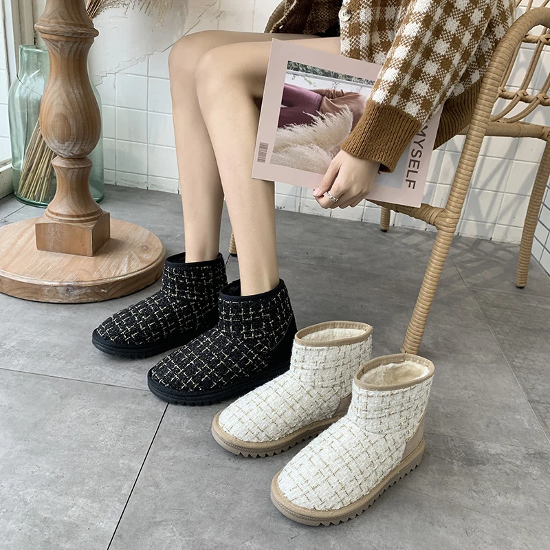 

2019 Fashion Female Shoes Women Boots Boots for Womens Platform Female Fur Boots Furry Snow Boots Winter Shoes Non-Slip U11-09