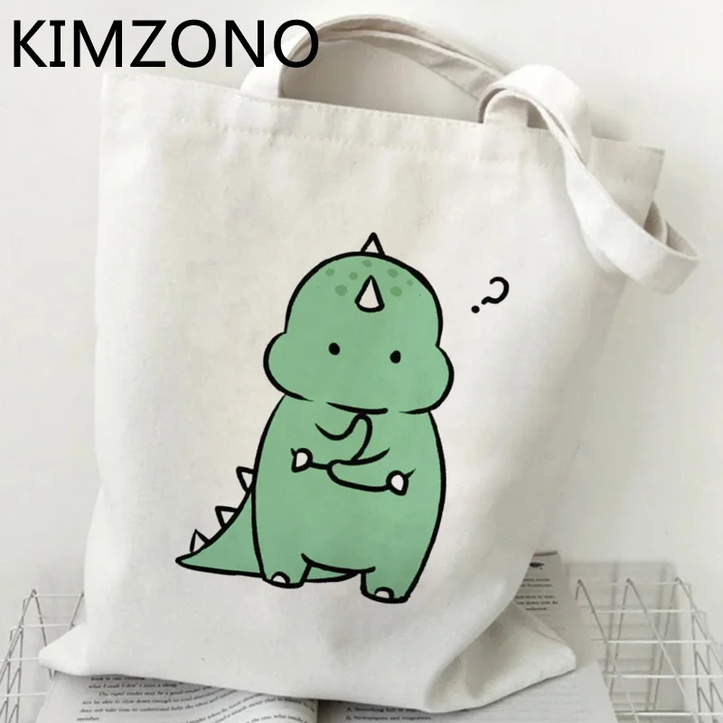 

Dinosaur shopping bag recycle bag reusable shopper tote shopping grocery bag foldable ecobag jute fabric sac tissu