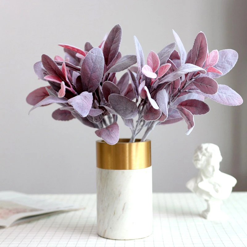 

Hair Planting Rabbit Ears Leaves Simulation Silk Floral Flower Arrangement Leaves Wedding Road Lead Bouquet Croissant Leaves DIY