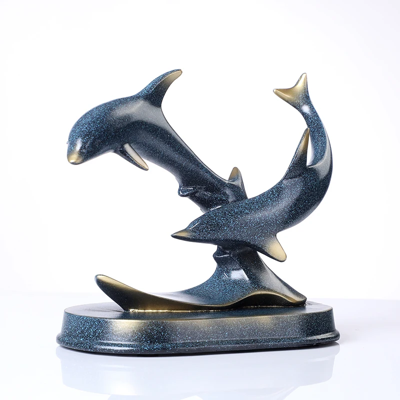 Couple Dolphin Miniature Resin Lovers Figurine Marine Craft Home Decor Ornament Wedding Gift Valentine's Day Souvenir | Дом и сад