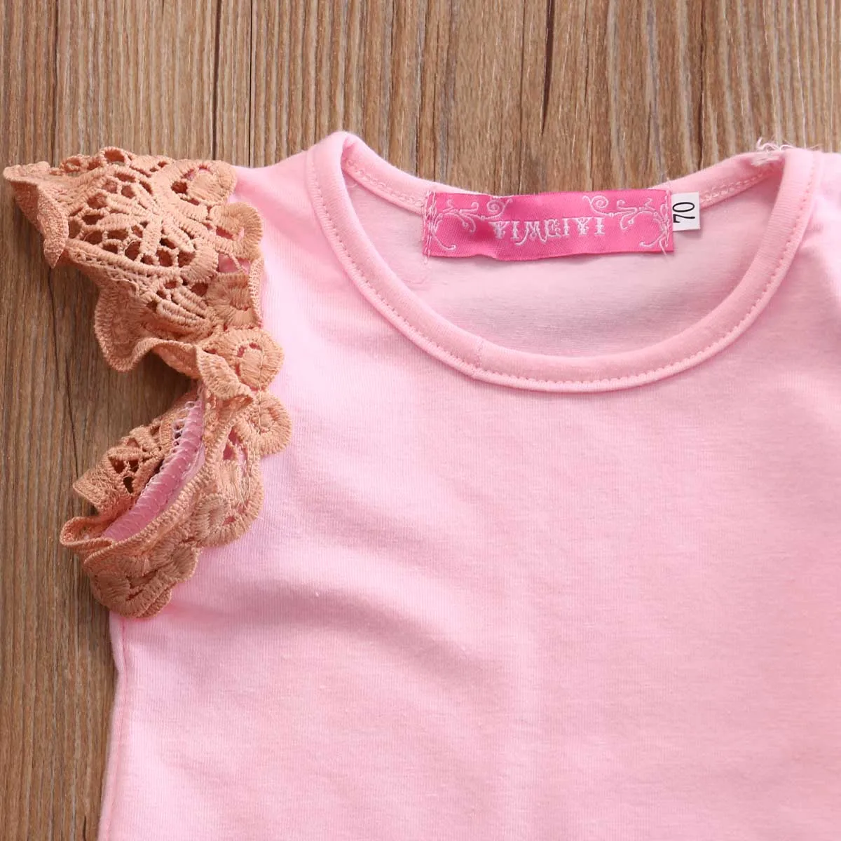 2 шт./компл. детский розовый топ с кружевными рукавами для маленьких девочек + юбка