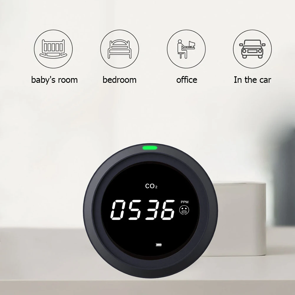 

Монитор комфортной среды, Высокочувствительный тестер CO2, детектор качества воздуха, углекислого газа с температурой