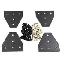corner bracket plate with screws and t nuts 5 hole tee outside joining plate for 2020 series aluminum profile 3d printer frame