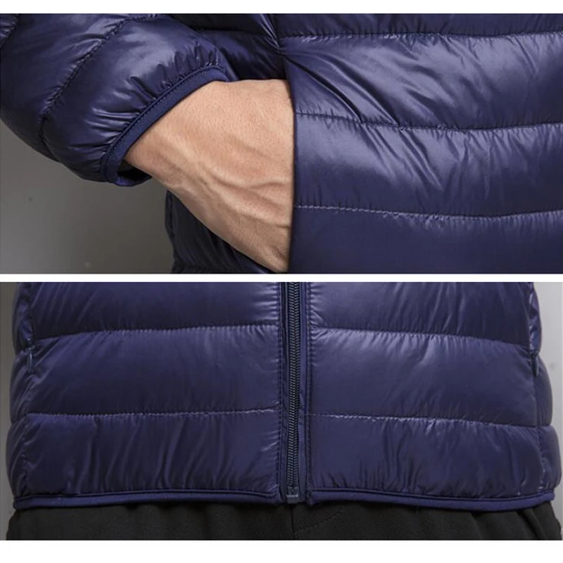 

Left ROM Autumn And Winter Men's Fine Quality Thin and Light Casual Hooded Down Jackets Premium Brand Comfortable Men Down Coats