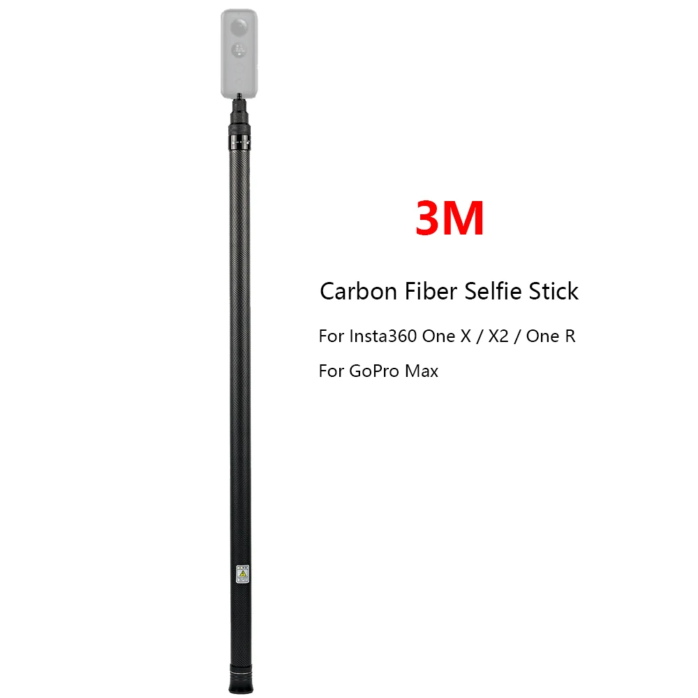 3m Ultra-Long Carbon Fiber Invisible Selfie Stick For Insta360 ONE X2 / ONE R / ONE X / GoPro Max