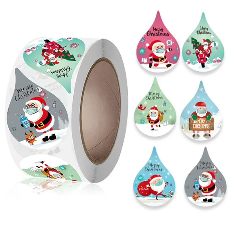 

Merry Christmas Sticker Santa Holiday Decor Sticker Party Gift Baking Scrapbook Seals Sticker Invitation Letter Envelope Sticker