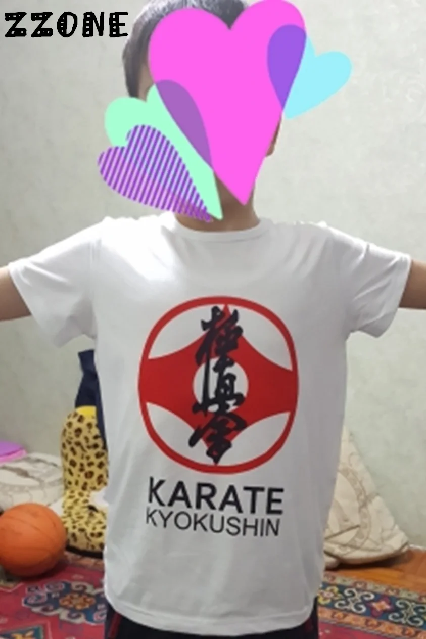 Детская футболка с принтом Kyokushin Karate летние топы коротким рукавом для маленьких