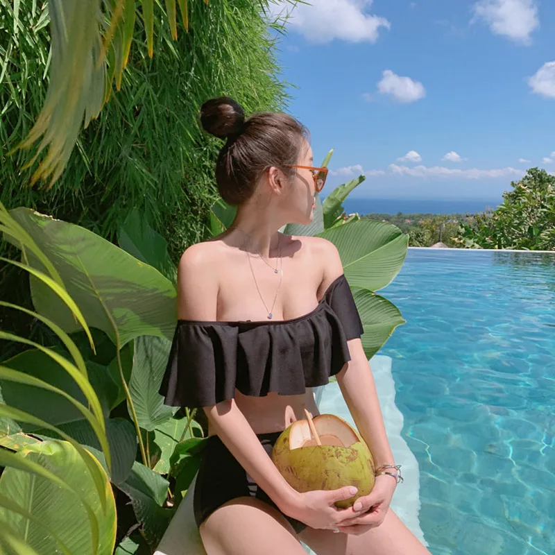 Женские костюмы для плавания Раздельный Танкини с пуш апом девочек модная одежда