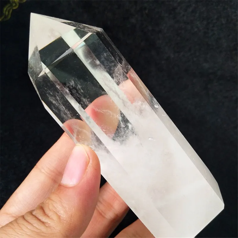 D6 198g 101mm Натуральный прозрачный кварц сырой кристалл палочка ТОЧКА фэн шуй камень энергия чакры целебные кристаллы - Цвет: D6 198g 101mm