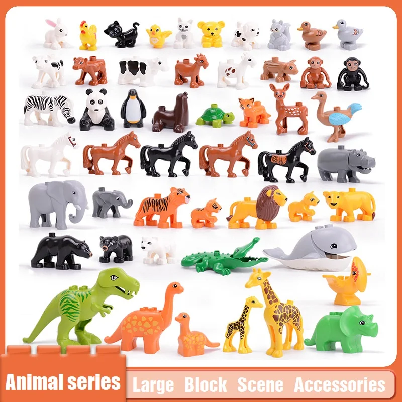 

Big Size Animal Block Set Large Blocks for Kids Zoo Animal Bricks Dinosaurs Whales Deer Sheep Dog Toys for Children Kids Gifts