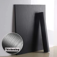 bocun vinyl black wood wallpaper peel and stick wallpaper self adhesive wallpapers removable stickers desk cabinet renovation