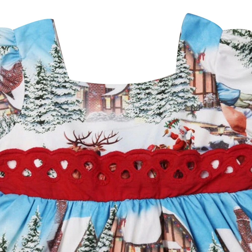 Милое красное платье для маленьких девочек Роскошное рождественское