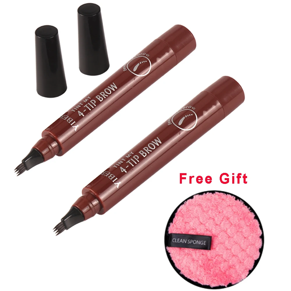 

3 шт. набор для макияжа глаз карандаш для бровей с моющейся губкой для удаления макияжа водостойкая вилка кончик для бровей Тату для бровей м...